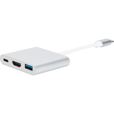 Adaptateur USB-C vers HDMI 3 en 1 Portable avec USB 3.0 et ABS (1/5)