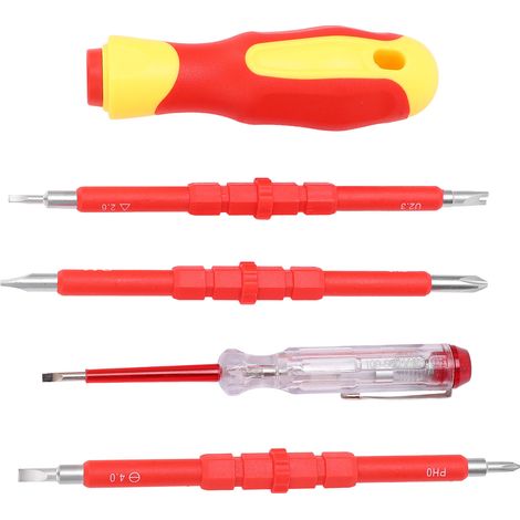 Schraubendreher-Set mit Magnetkopf, isoliertem Schlitz, Kreuzschlitz und Spezialform – Elektriker-Reparaturwerkzeug (1/5)