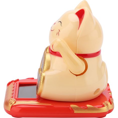 Solarbetriebene, einladende Katze, bezaubernd winkend, Glückskatze, Heim- und Autodekoration (Golden) (1/5)