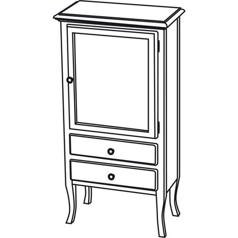 RETRO Meuble de rangement 60x120x38cm, droite/vieux blanc