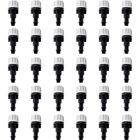 30 verstellbare Mikro-Sprühdüsen für 4/7-mm-Schläuche, Bewässerungsdüsen, Zerstäuberdüsen, für Garten, Rasen, Grau (1/5)