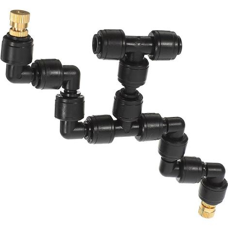 Durable Black Misting Nozzle for Garden Humidification and Cooling Easy Installation 1/4 Inch Tube (1/5)