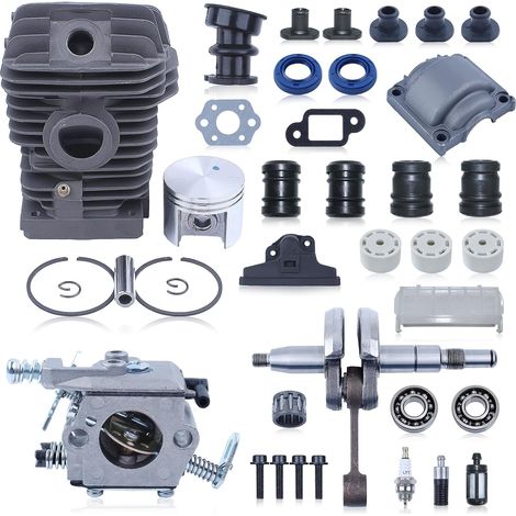 Engine Cylinder Piston Carby Buffer Set Kit, for Stihl 023 025 Ms230 Ms250 Chainsaw, 11230201209, 1123 020 1209, 11230300408, 1123 030 0408, 1123 14006 08, 1123 140 0608 (1/5)