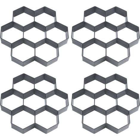 4X DIY Patio Promenade Maker Stepping Stone Beton Pave Moule Reutilisable Chemin Maker Moule Jardin Pave Pierre Moules 30 x 30 cm (1/4)