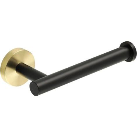 Portarrollos de papel higiénico de pared, de acero inoxidable SUS304, para baño y cocina, color negro y dorado.