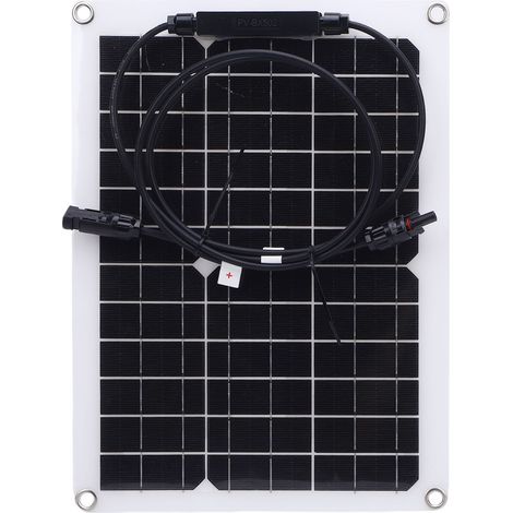 Kit de Charge Solaire 15W 18V Imperméable Polyvalent Chargeur Batterie Auto Photovoltaïque avec Régulateur pour Camping Serre (1/5)