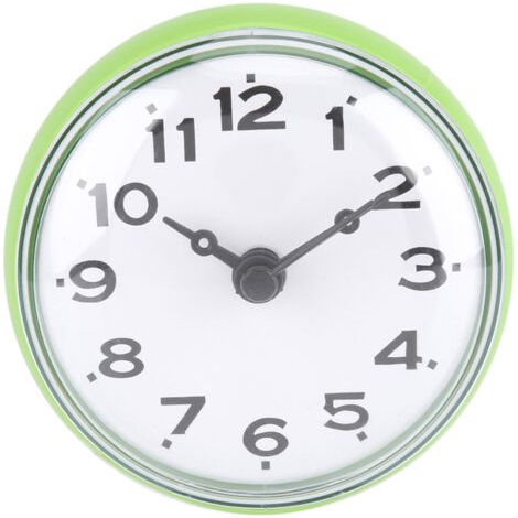 QORVA-Miroir de fenêtre mural à ventouse étanche, horloge de douche de bain, accessoires de salle de bains, vert