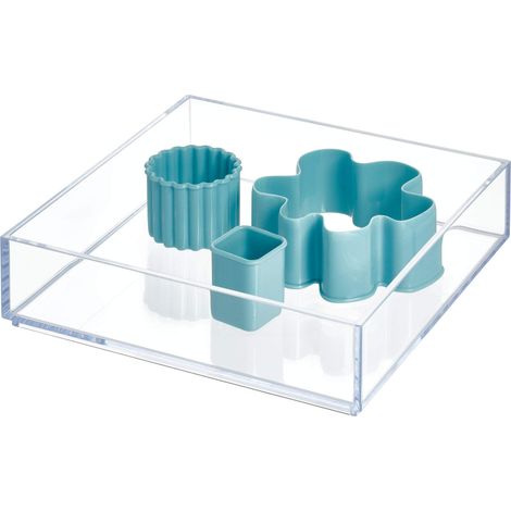 Rangement de Tiroir, Grand Range Couverts en Plastique, Organiseur de Tiroir pour Couverts et Autres Ustensiles, Transparent (1/5)