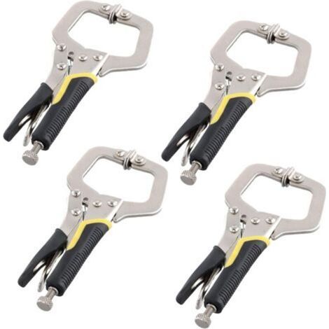 Lot de 4 colliers de serrage de 15,2 cm, étau de soudage en C robuste avec vis réglable et coussinets pivotants, pince de verrouillage pour soudure, alignement, travail du bois (1/5)