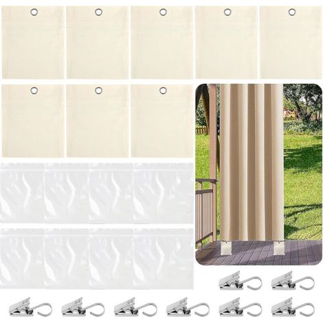 Lot de 8 Sacs Lestés pour Rideaux D'Extérieur, Sac de Poids Portable avec Pinces en Métal, Gestion du Poids du Rideau, Sacs de Poids Autocollants, pour Stabiliser Les Rideaux, Nappes, Drapeaux (1/4)