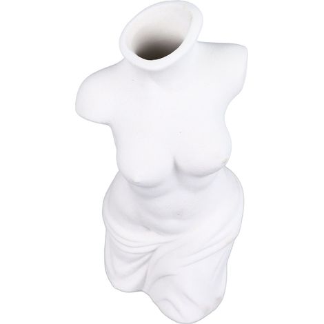 Vase Corps Féminin en Céramique Blanche - Décoration Créative pour Salon et Chambre (1/5)