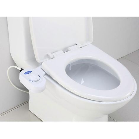 Accessoire bidet pour toilettes - Douchette à eau froide non électrique - Lavage postérieur et intime - Pression d'eau réglable - Installation facile (blanc) (1/5)