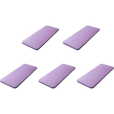Lot de 5 tapis de yoga de 15 mm d'épaisseur, avec coussinets confortables en mousse pour les genoux et les coudes, adaptés au yoga, au Pilates et à l'entraînement physique en intérieur, de couleur vio (1/2)