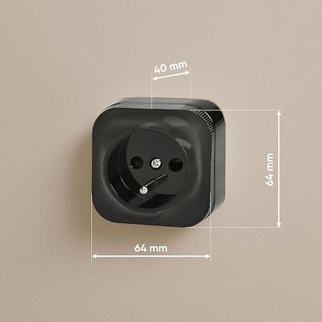 Electric Socket 2P+T 16A/230VAC IP20 French Version Surface-Mounted Socket for Indoor Wall Socket with Glossy Finish (1/4)