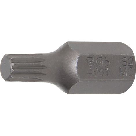 Inserto lunghezza 30 mm attacco esagono esterno 10 mm (3/8") poligonale interno (per XZN) M6