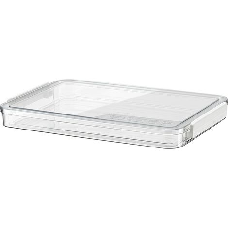 Boîte de rangement pour documents Project Case grande capacité en PET ABS avec tiroir visible, idéale pour le bureau, l'école et la maison (blanc, taille S). (1/4)