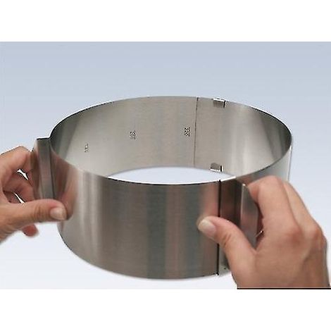 Cercle à gâteau avec graduation Hauteur : 8,5 cm Réglable de 16 à 30 cm (1/3)