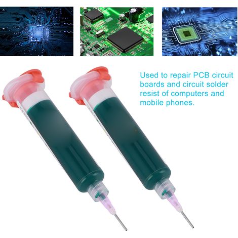 Lot de 5 vernis protecteurs de soudure UV, vert, pour circuits imprimés BGA et PCB. (1/5)