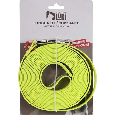 Longe réfléchissante silicone jaune fluo 5m x 2cm (1/4)