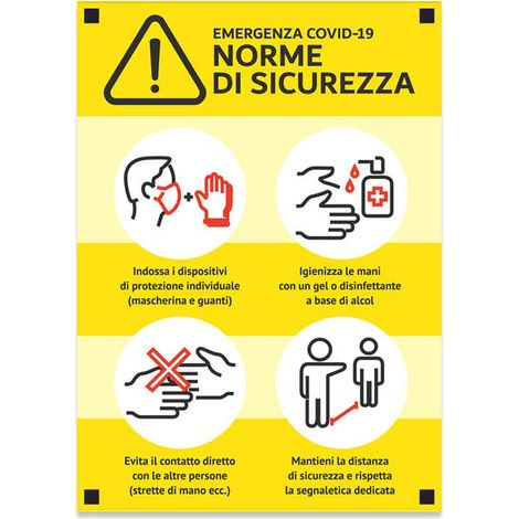 Cartello Segnaletica Norme di Sicurezza per Negozi, 25 x 35 cm (1/2)