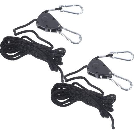 4 Pièces Corde à Cliquet Réglable, Tressée, Pignons Métalliques, pour Tentes, Jardinage