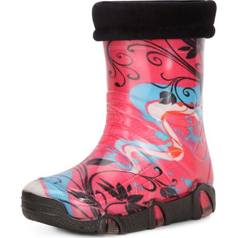 Ladeheid Bottes de Pluie Chaussure Enfant Fille Garçon Swk32 (Rose Modèle-32, 31/32 EU)