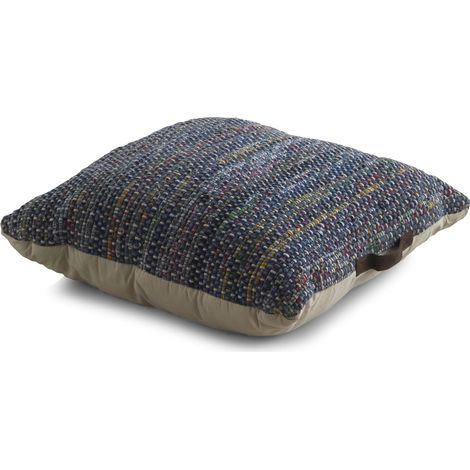 Grand coussin bleu en coton 75 x 75 cm (1/2)