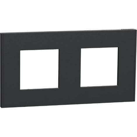 Unica Déco - Plaque de finition - Anthracite - 2 postes - Horizontal et vertical (1/3)