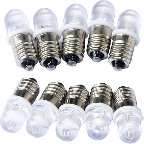 10pcs E10 3V Spot Ampoule LED Lampes Blanc froid,6000K (1/5)