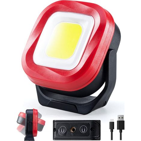 Projecteur LED Rechargeable 1000 Lumens, 42 LED 4 Modes Chantier, pour Camping Bricolage Cour Garage Pêche Randonnée [Classe énergétique G] (1/5)