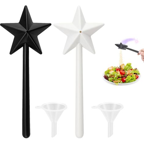 Lntyq 2 Pièces Baguette Magique Pour La Cuisine, Salière et Poivrière Baguette, Distributeur Sel Et Poivre Cuisine, Distributeur à Épices Magique, Salière et Poivrière Étoile, pour Cuisine