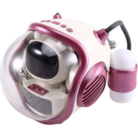 Nur in einer Farbe erhältlich: Rosa. Material: ABS. Kabelloser Bluetooth-Lautsprecher in Astronautenform (AI und RGB).