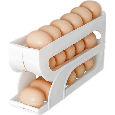 3 Niveaux Distributeur Oeuf Frigo, Récipient De Stockage D'oeufs À Roulement Automatique Économiser L'espace,Support D'oeufs Peu Encombrant Pour Le Réfrigérateur Et Le Comptoir (1/5)