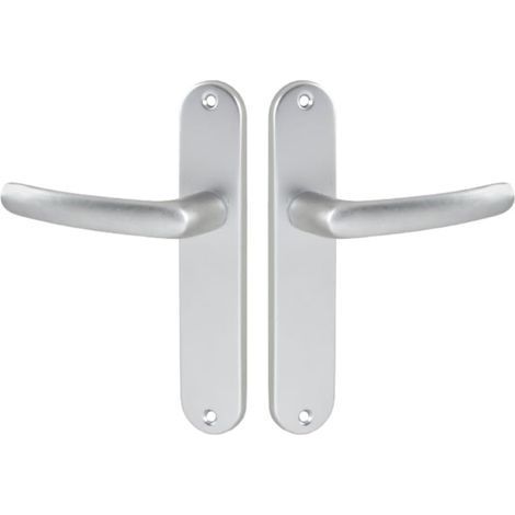 1 Ensemble Poignée De Porte Sur Plaque Bec De Cane Aluminium Entraxe 165 Mm Pour Cuisine Salon (1/5)