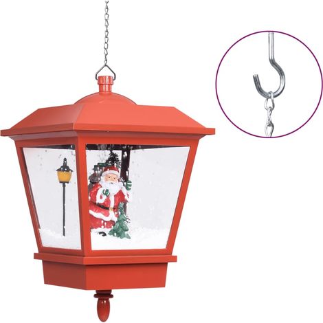 Lampe suspendue de Noël lumière LED Père Noël Rouge 27x27x45 cm
