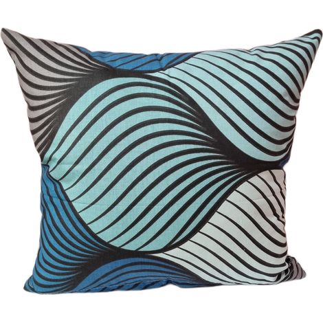 Funda de almohada de algodón de 40x40 cm, color gris turquesa con trenzas de acero. (1/2)