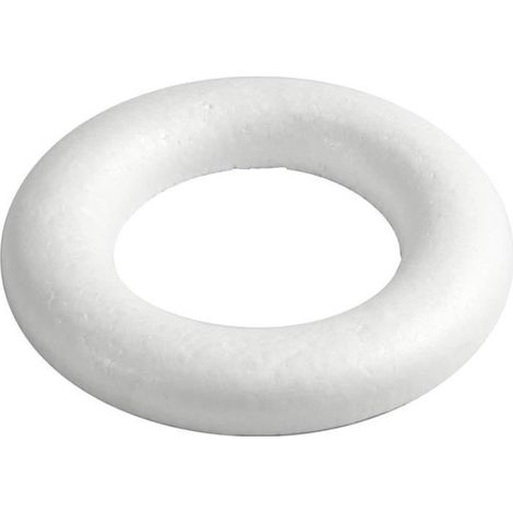 Anneau décoratif - 20 cm - Polystyrène - Blanc - Intérieur