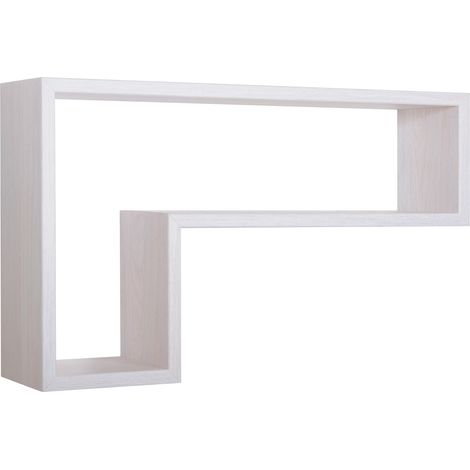 Mensola da Parete a Forma di L 61x37x15,5 cm in Fibra di Legno Lettera Rovere Imperiale (1/5)