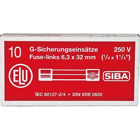 Fusible p courant faible 2 A a action instantanee 1 sachet de 10 pcs, 6,3x32mm