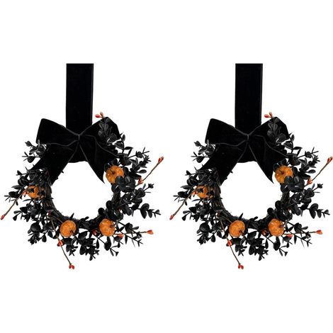 Couronne d'Halloween pour porte d'entrée, guirlande de ferme ornement avec (1/5)