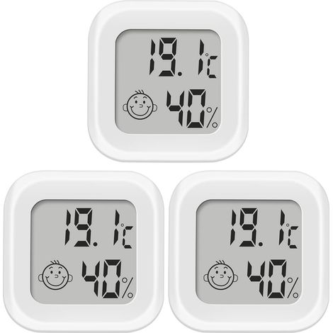 Mini-Innenthermometer-Hygrometer, digitales Innenthermometer-Hygrometer mit Genauigkeitsanzeige, Temperaturmonitor und Feuchtigkeitsmesser mit Komfortanzeige und ℃/℉ wählbar (3) (1/5)