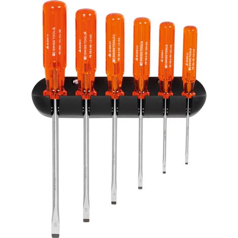 PB Swiss Tools Norm-Schraubendreher-Satz, mit Kunststoffheft und Wandhalter, 6-teilig (1/2)