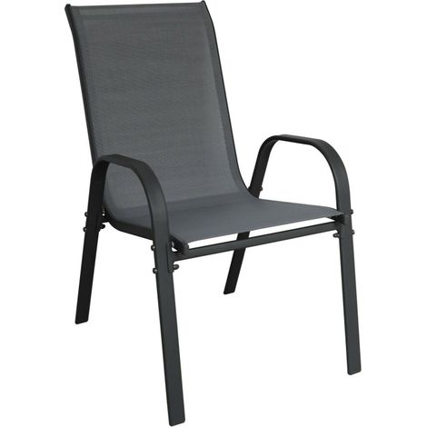 Linder Exclusiv Stapelsessel aus Stahl Gartensessel MC330881 Grau