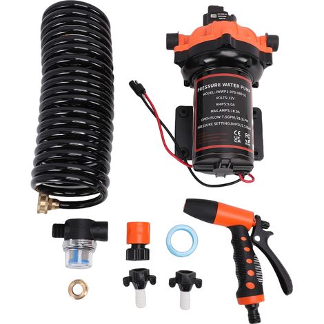 Kit pompe lavage pont 7,5 GPM 80 PSI filtre intégré bateau remorques voyage RV Spray, nettoyage (1/5)