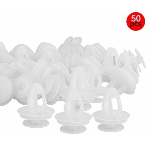 VURAHOME - 50 Pcs Clips de Fixation en Plastique Clips Panneau de Porte Universels Agrafe Panneau de Porte Clips Agrafe Plastique Moulures et Bandeaux Blanche Vehicle Clips pour Porte de Auto Voiture
