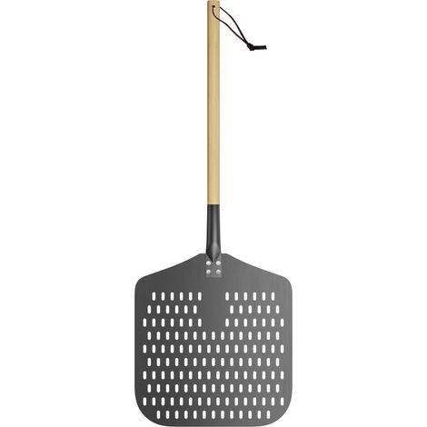 Pelle à Pizza Perforée 12 Pouces, Pelle a Pizza Pizza Paddle en Aluminium Anodisé Dur avec Manche en Bois, Parfaite pour la Cuisson des Pizzas et du Pain à la Maison (1/5)