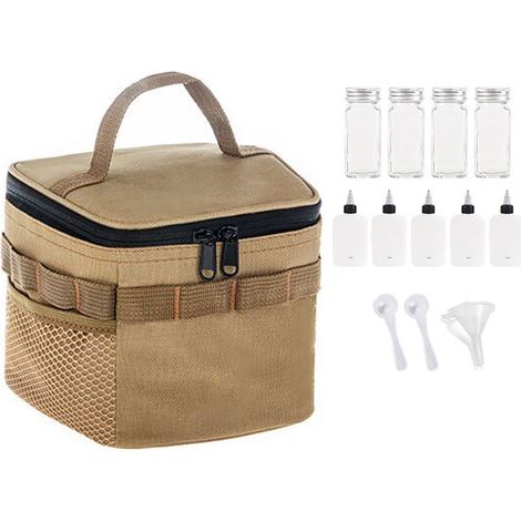 Sac de Rangement Oxford Imperméable avec Bouteilles en Verre Antifuite et Bec Doseur Ajustable pour Condiments (1/4)