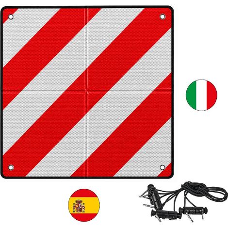 Cartello di avvertimento bifacciale 50x50 pieghevole a 25x25 Italia Spagna