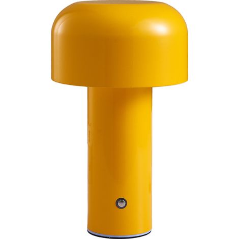 Pilzförmige Schreibtischlampe, tragbare kabellose Touch-Nachttischlampe, wiederaufladbar, dekorative Lampe, USB-Bettlampe, Schreibtischlampe, 1 Stück (Gelb)