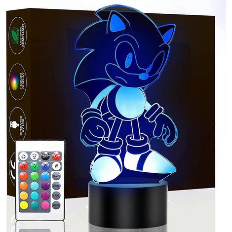 Veilleuse 3D 16 couleurs, lampe de table LED personnalisée avec télécommande tactile, veilleuse originale et créative pour la chambre d'un enfant ou d'un ami. (1/5)